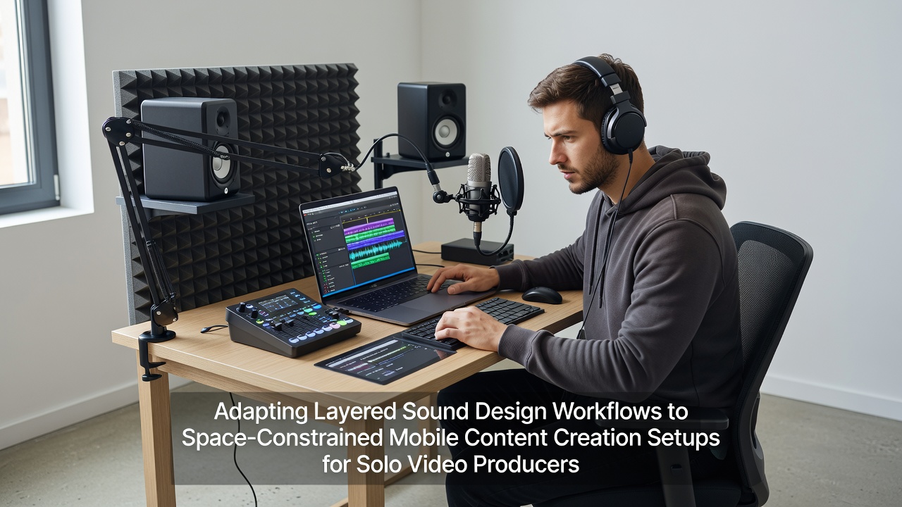Adapting Layered Sound Design Workflows to Space-Constrained Mobile Content Creation Setups for Solo Video Producers